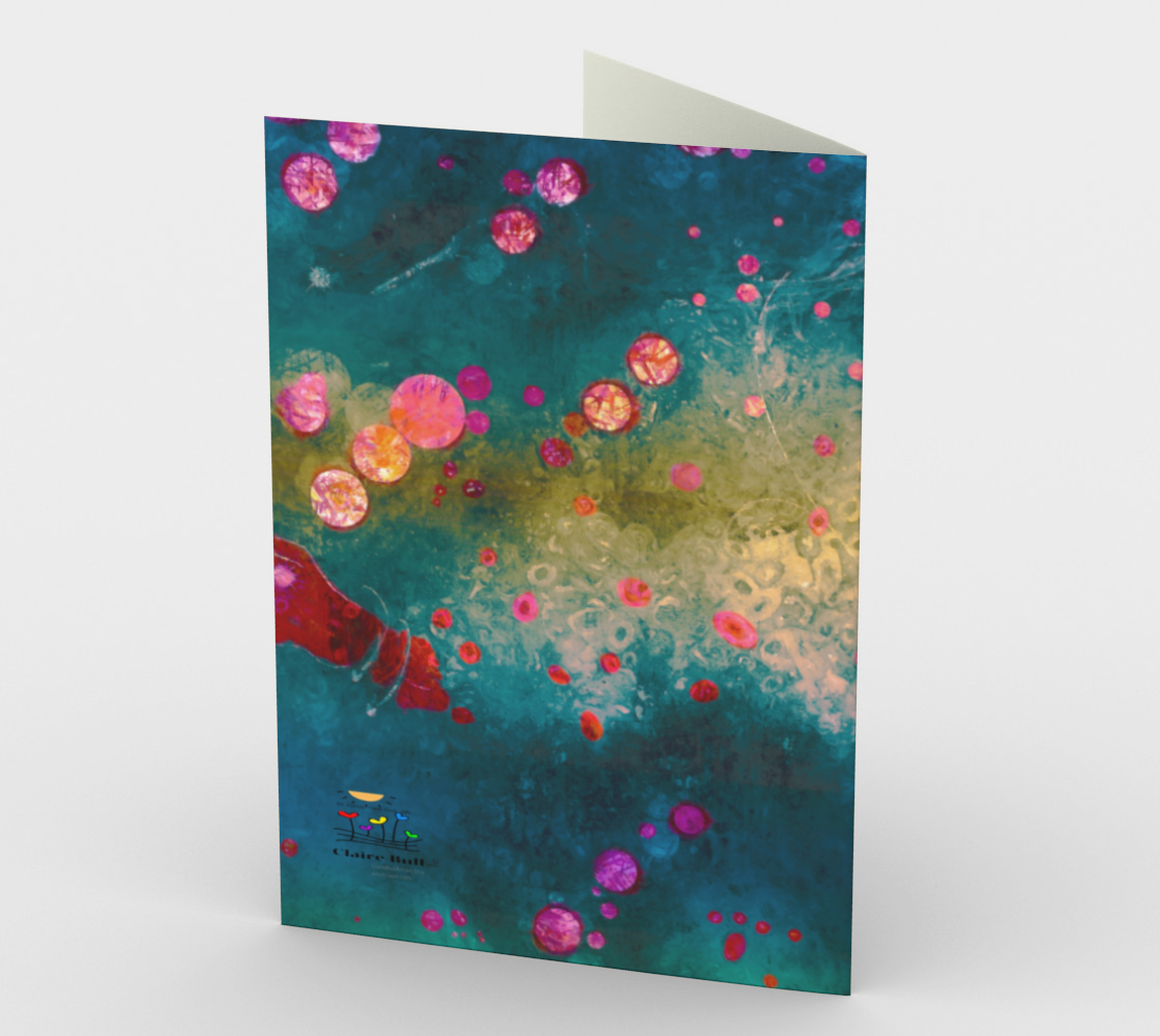 Colorful Art Cards, Set of 3 with Envelopes, Woman with Hearts, Card with Quote by C.S. Lewis